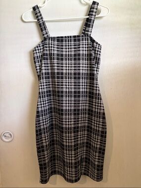 Rue21 Black and White Plaid Square-Neck Mini Dress